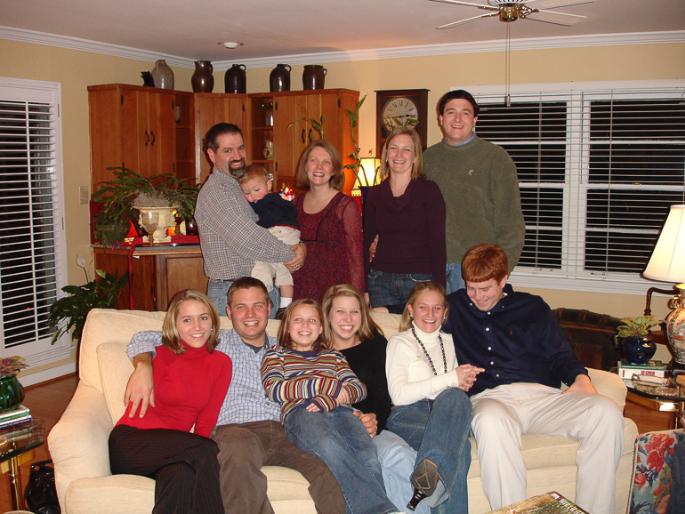 Back Row: Dave, Grant & Leigh Kish, Lauren & Jeff Latham, Gina, Jay, Ashton, Morgan & Katie Gibson, Drew Sarrells