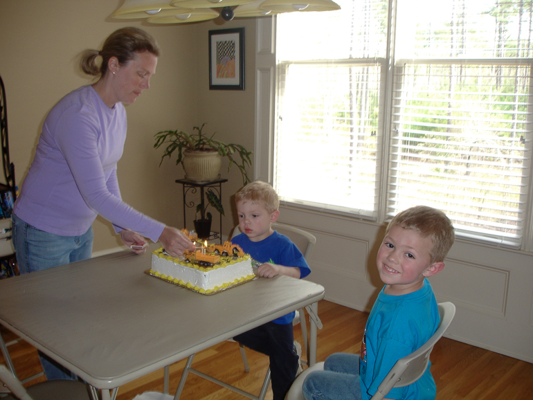 Birthday Cake:  Leigh, David and Grant Kish