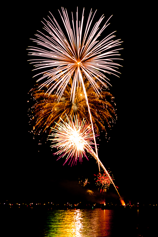 Fireworks over Torch Lake