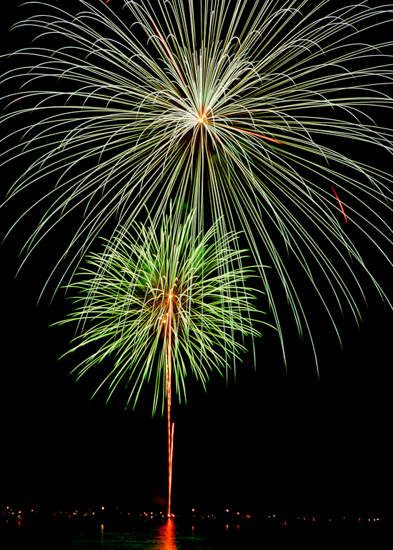 Fireworks over Torch Lake