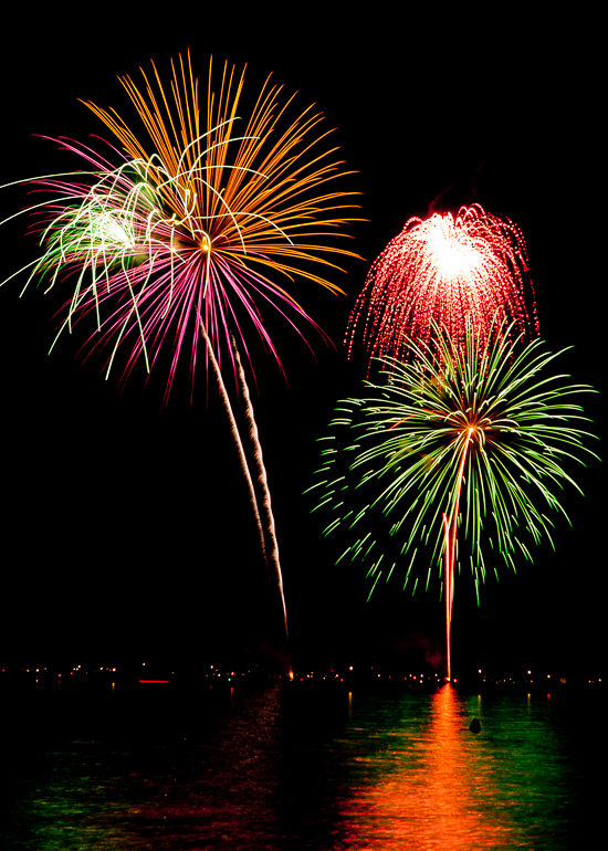 Fireworks over Torch Lake