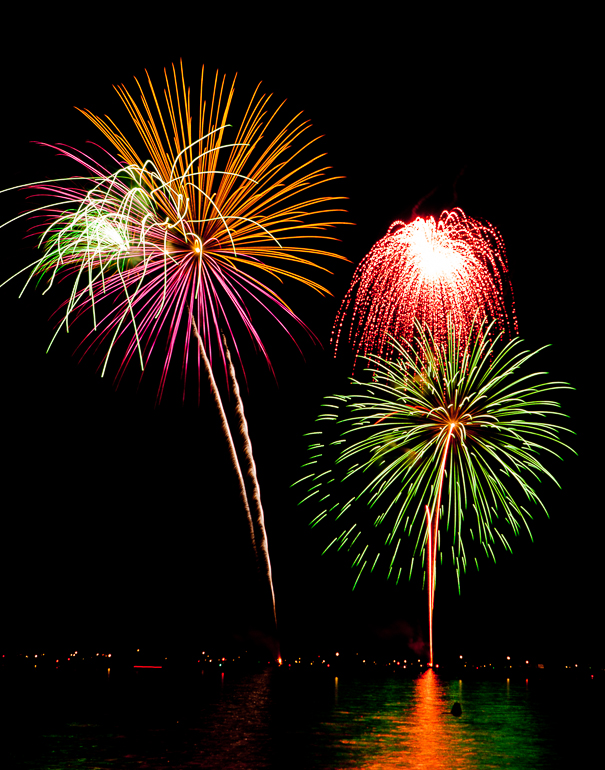 Fireworks over Torch Lake