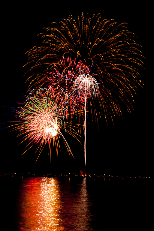 Fireworks over Torch Lake