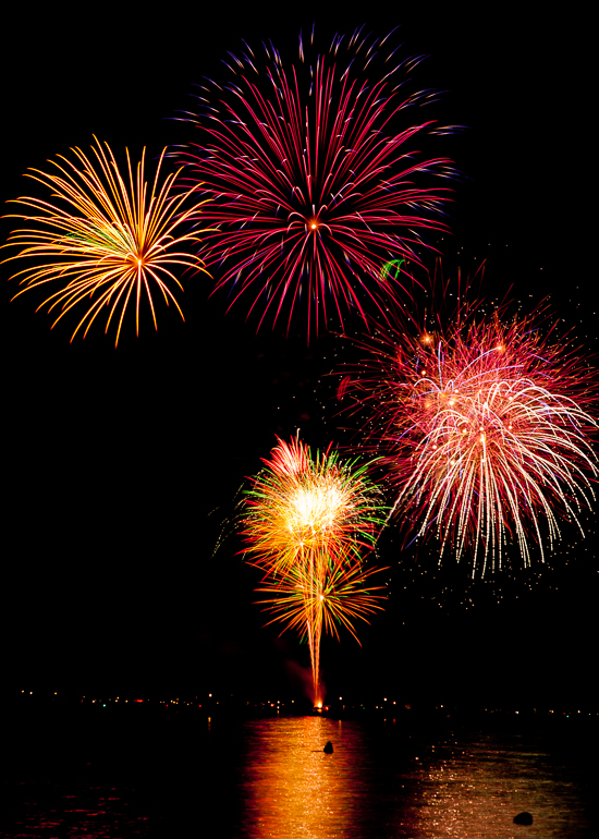 Fireworks over Torch Lake