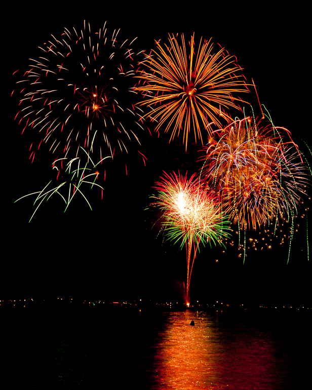 Fireworks over Torch Lake