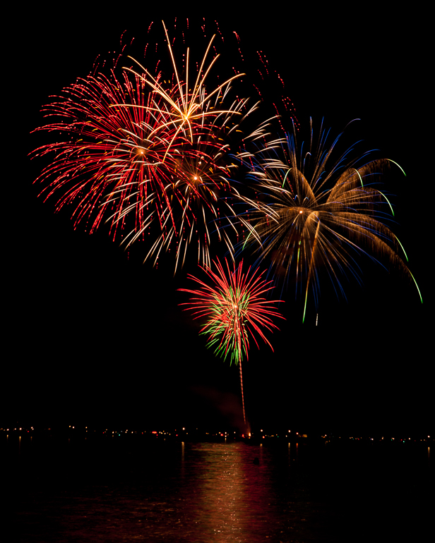 Fireworks over Torch Lake