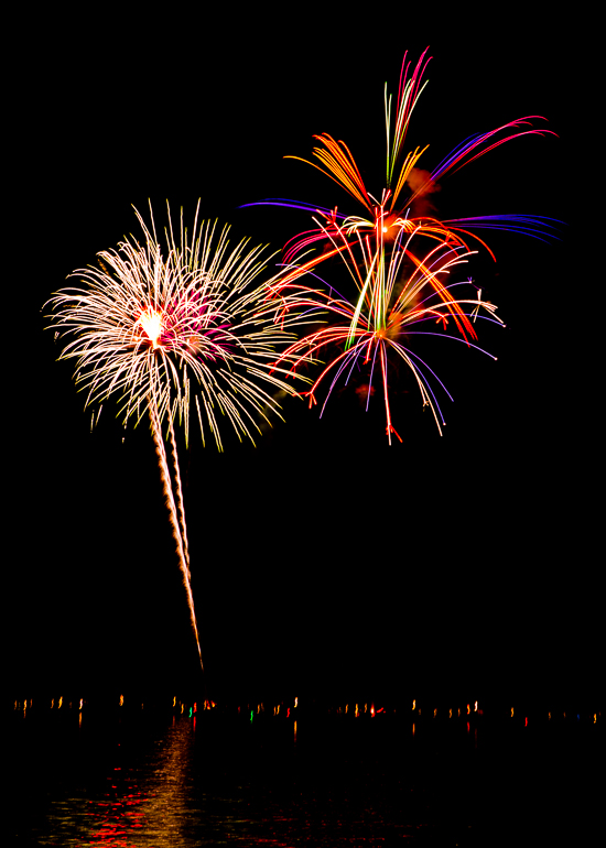 Fireworks over Torch Lake