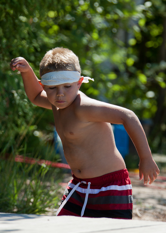 Grant Kish skimming stones.