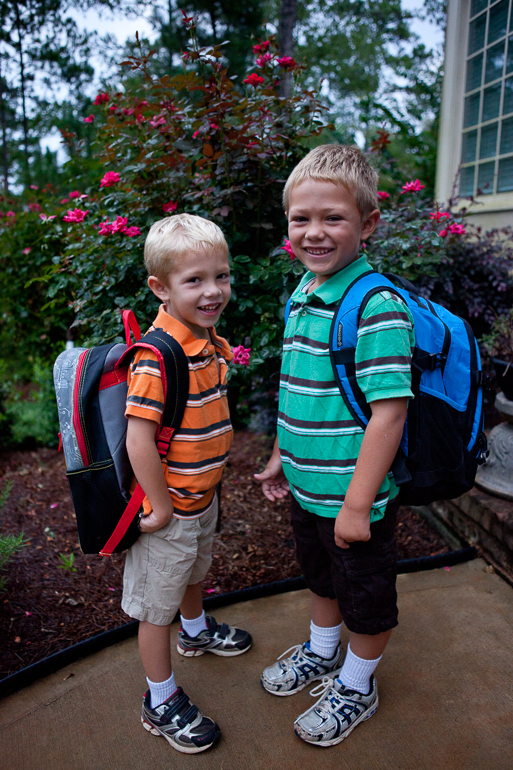 David's first day of Kindergarten: David & Grant Kish