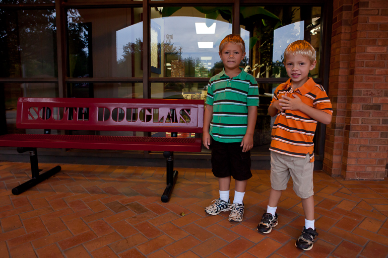 David's first day of Kindergarten: David & Grant Kish