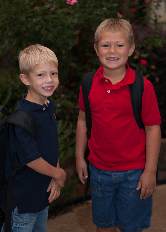 David & Grant Kish, first day of school