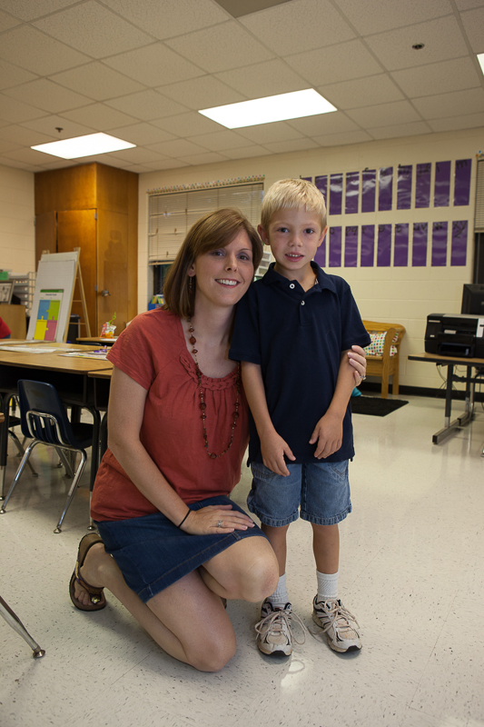 Ms. Weeks & David Kish, first day of 1st grade.
