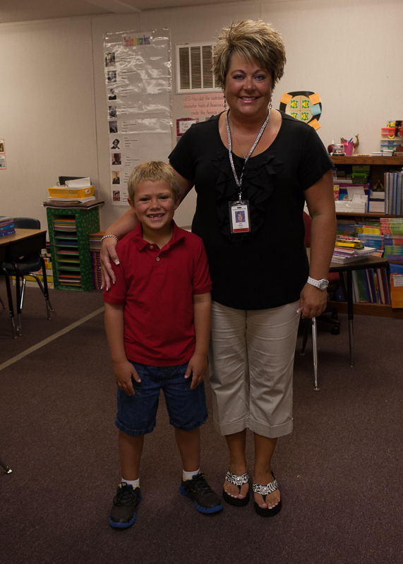 Grant Kish & Ms. Storey, first day of the 3rd grade.