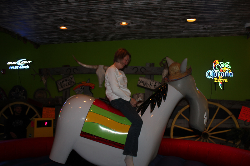 Leigh Kish likes to ride the Donkey.