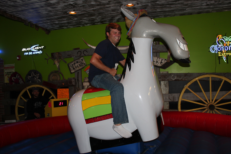 Jay Gibson likes to ride the Donkey.