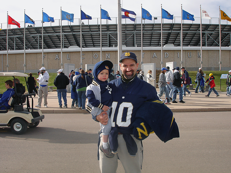 Grant's first Notre Dame game: Grant & Dave Kish