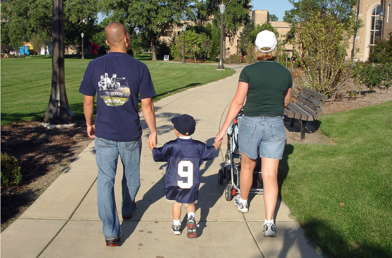 Jordan, Grant & Leigh Kish, Notre Dame campus