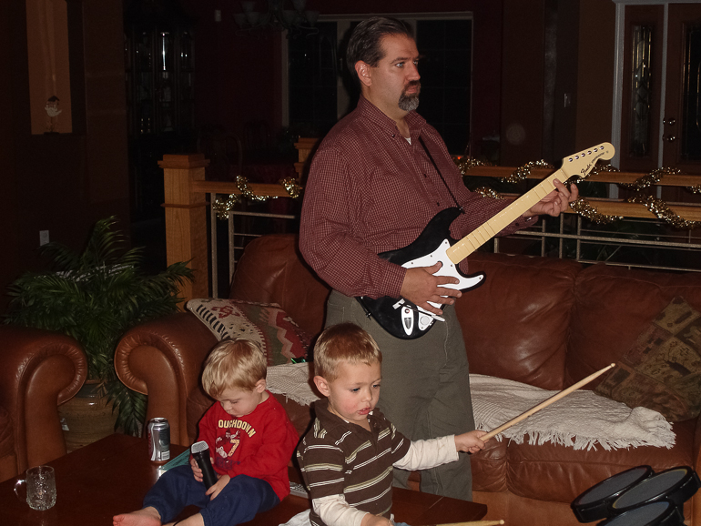 The love affair with Rockband begins: David, Dave & Grant Kish