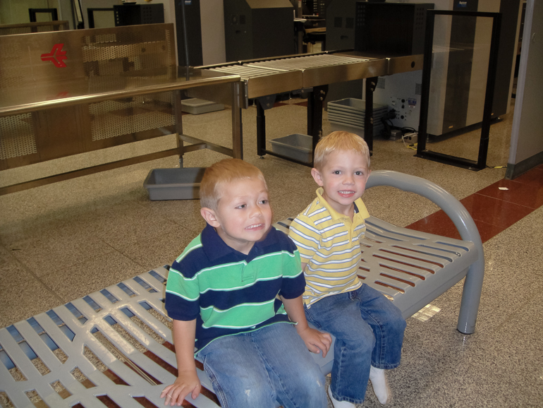 Grant & David Kish, Atlanta Airport on the way to Torch Lake.