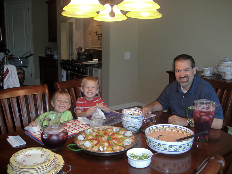 First Paella! Grant, David & Dave Kish