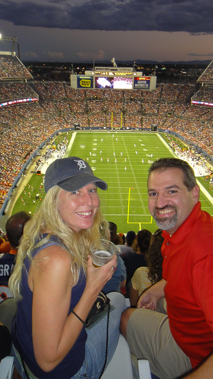 Kris Crites & Dave Kish at Invesco Field.  Detroit Lions vs. Denver Broncos.