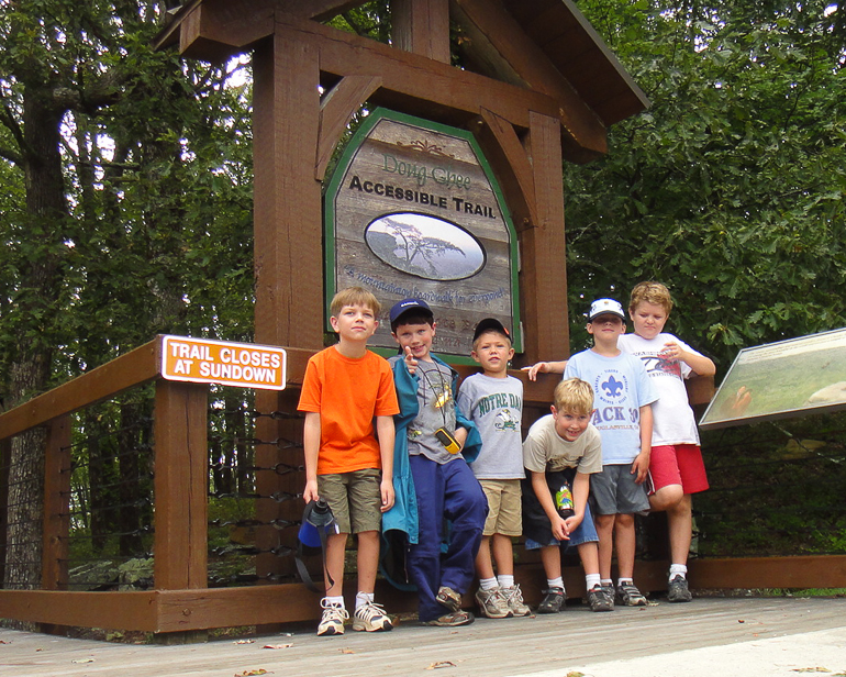 Pack 39 on hike to Bald Rock in Cheaha State Park, AL.