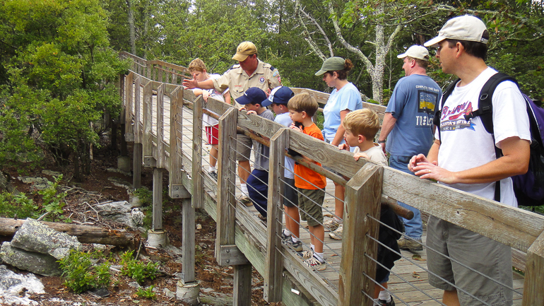 Pack 39 on hike to Bald Rock in Cheaha State Park, AL.