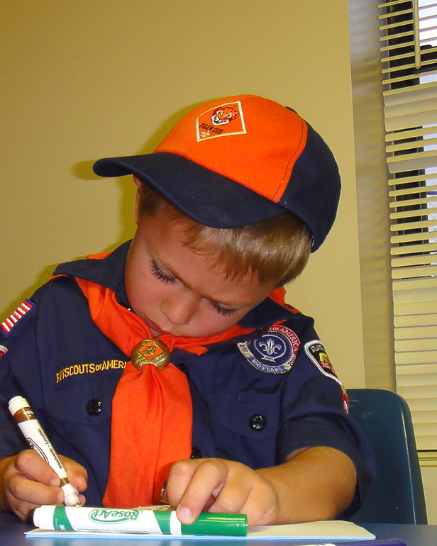 Grant Kish, Cub Scout meeting