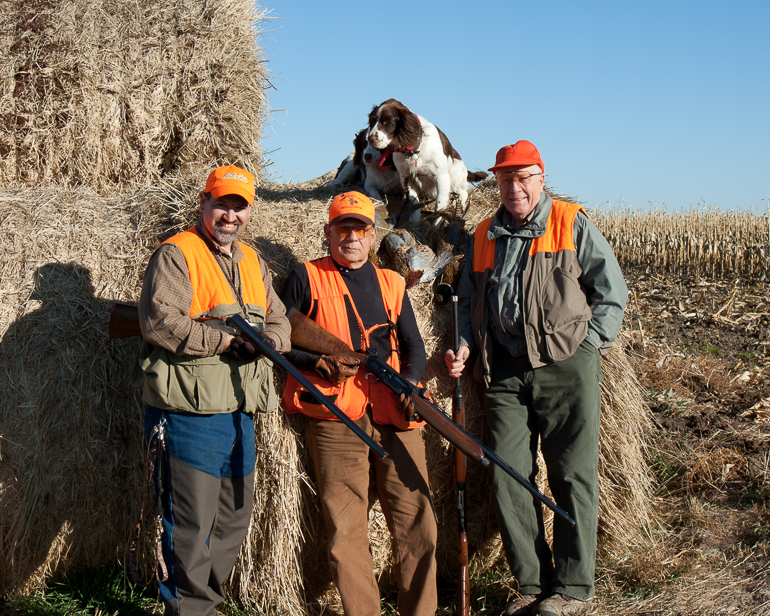 Pheasant Hunt, Onaka, South Dakota: Dave Kish, Carl, Bob Crites