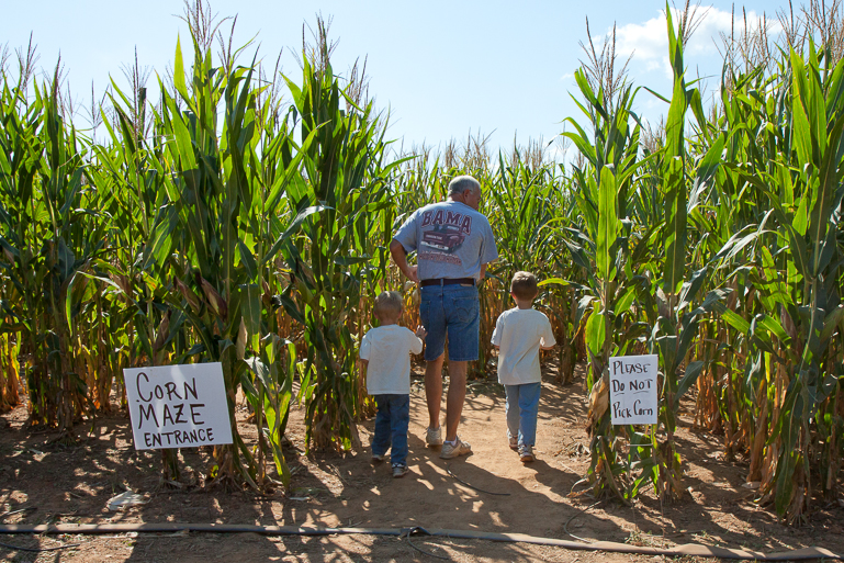 David Kish, Dan Gibson, Grant Kish, Corn Maze, Old Baker Farm, Harpersville, AL.