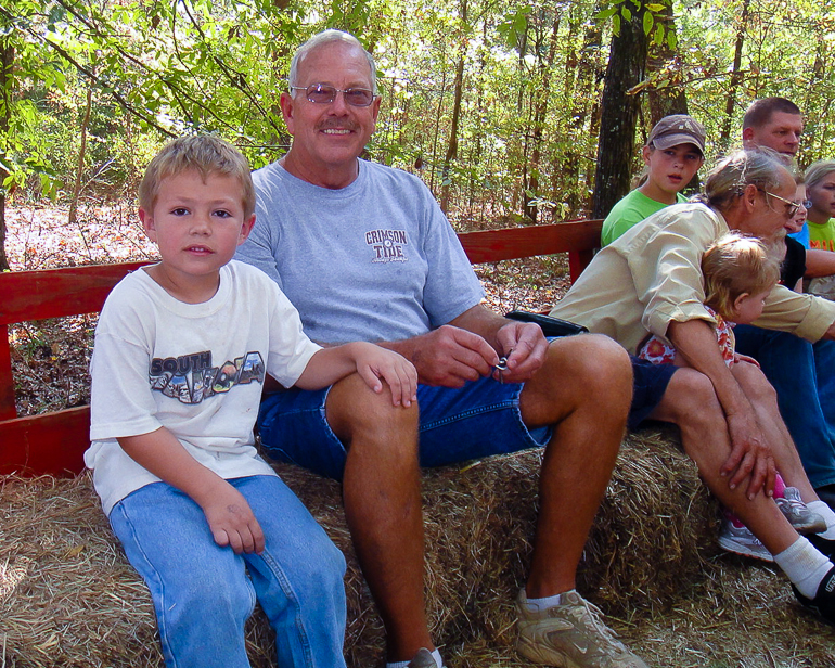 Grant Kish & Dan Gibson, hay ride, Old Baker Farm, Harpersville, AL