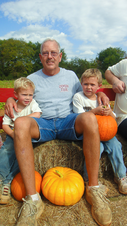 David and Grant Kish with Dan Gibson, Old Baker Farm, Harpersville, AL.