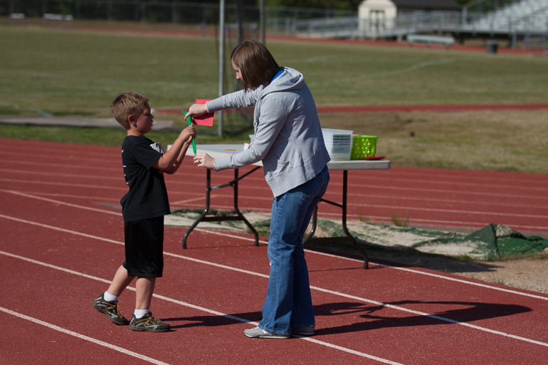 Grant receives his medal.